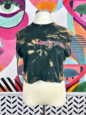 Cycle City Bleached Tie-Dye Cropped Muscle Tee
